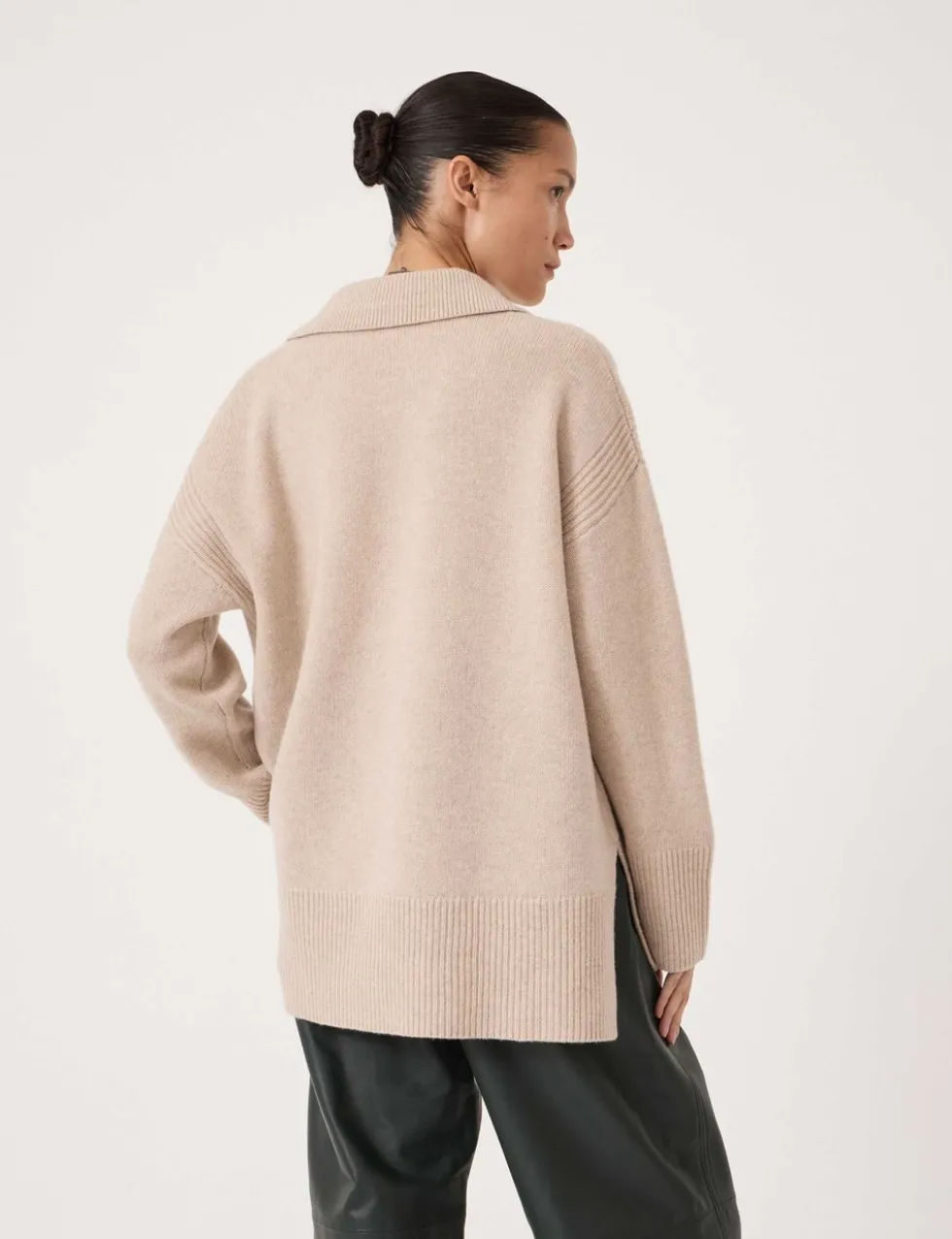 Pure Merino Wool Collared Relaxed Jumper