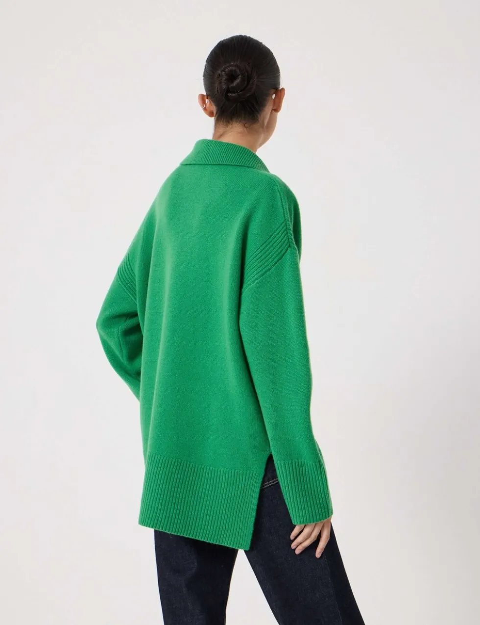 Pure Merino Wool Collared Relaxed Jumper