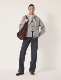 Pure Merino Wool Crew Neck Cardigan