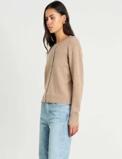 Pure Merino Wool Crew Neck Button Front Cardigan
