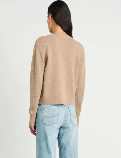 Pure Merino Wool Crew Neck Button Front Cardigan