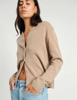 Pure Merino Wool Crew Neck Button Front Cardigan