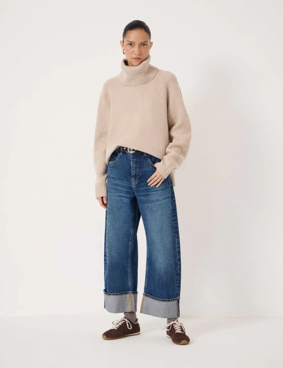 Pure Merino Wool Detachable Roll Neck Jumper