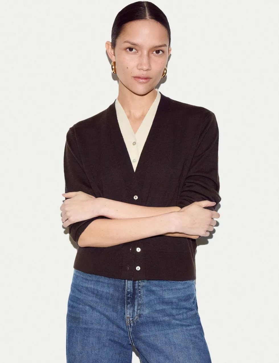 Pure Merino Wool Double Layer Cardigan