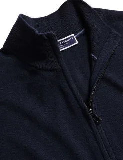 Pure Merino Wool Funnel Neck Cardigan