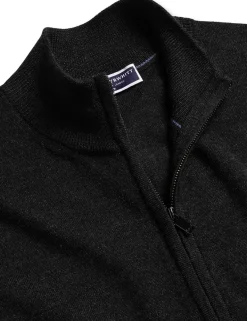 Pure Merino Wool Funnel Neck Cardigan