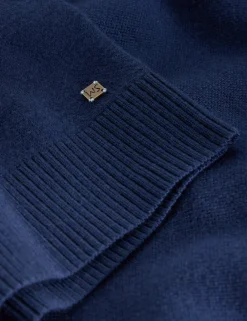 Pure Merino Wool Funnel Neck Half Zip Jumper