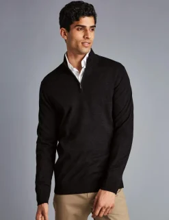 Pure Merino Wool Half Zip Jumper