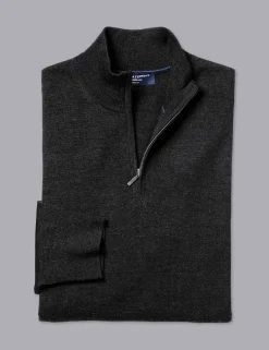 Pure Merino Wool Half Zip Jumper