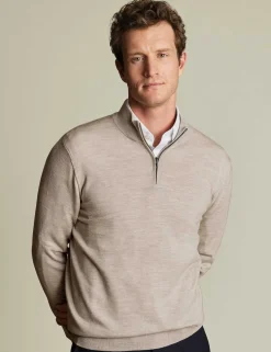 Pure Merino Wool Half Zip Jumper