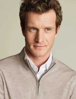 Pure Merino Wool Half Zip Jumper
