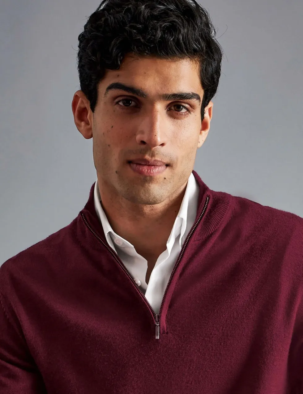 Pure Merino Wool Half Zip Jumper