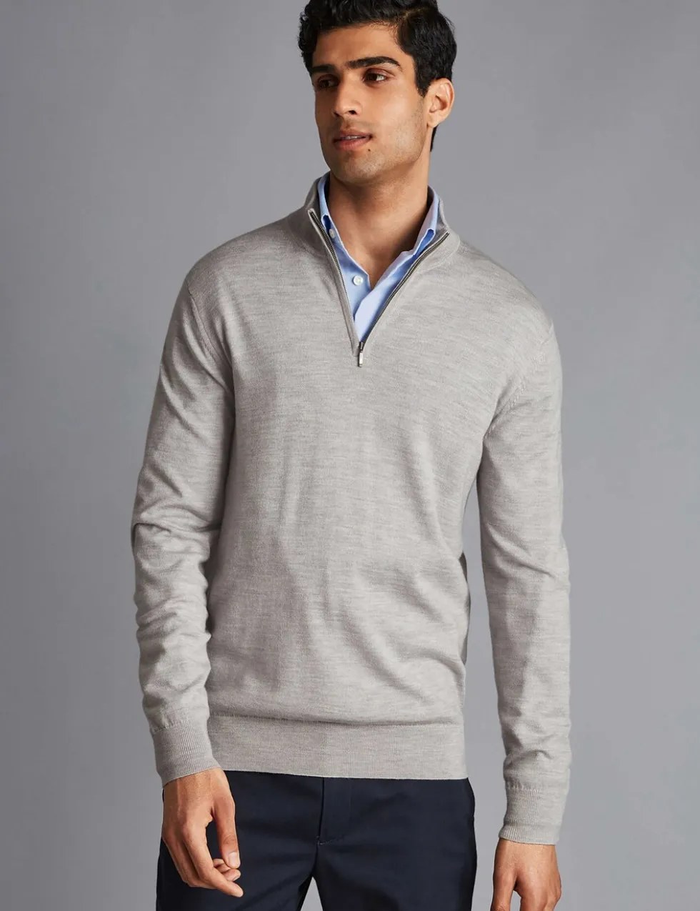 Pure Merino Wool Half Zip Jumper