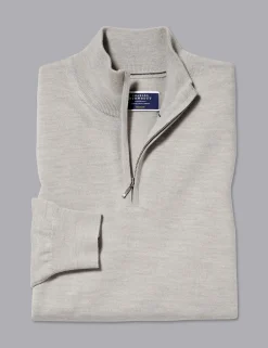 Pure Merino Wool Half Zip Jumper