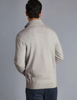 Pure Merino Wool Half Zip Jumper