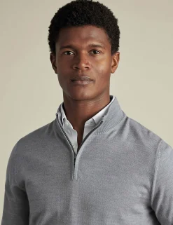 Pure Merino Wool Half Zip Jumper