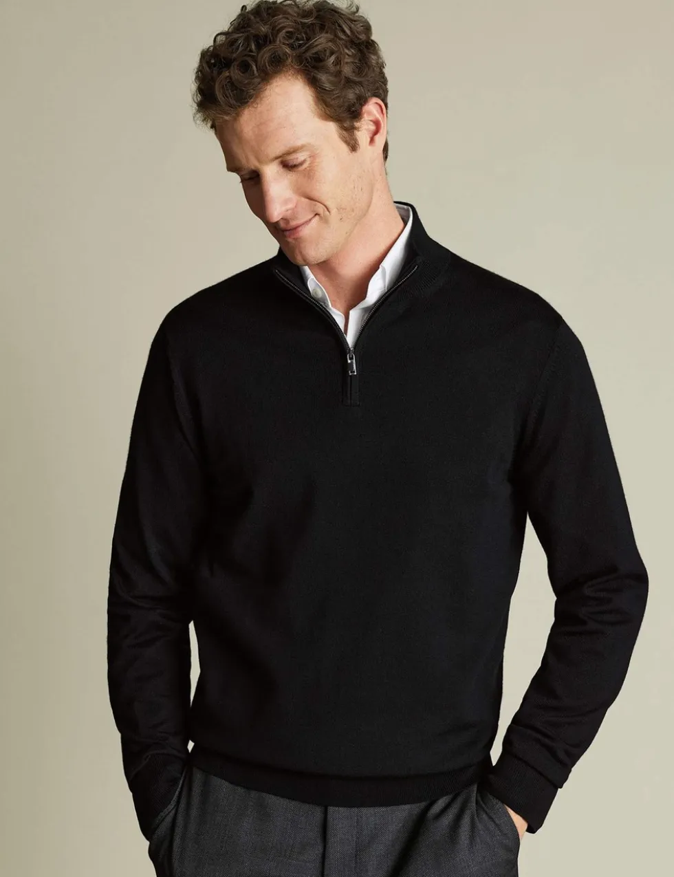 Pure Merino Wool Half Zip Jumper