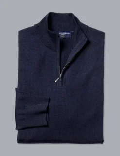 Pure Merino Wool Half Zip Jumper