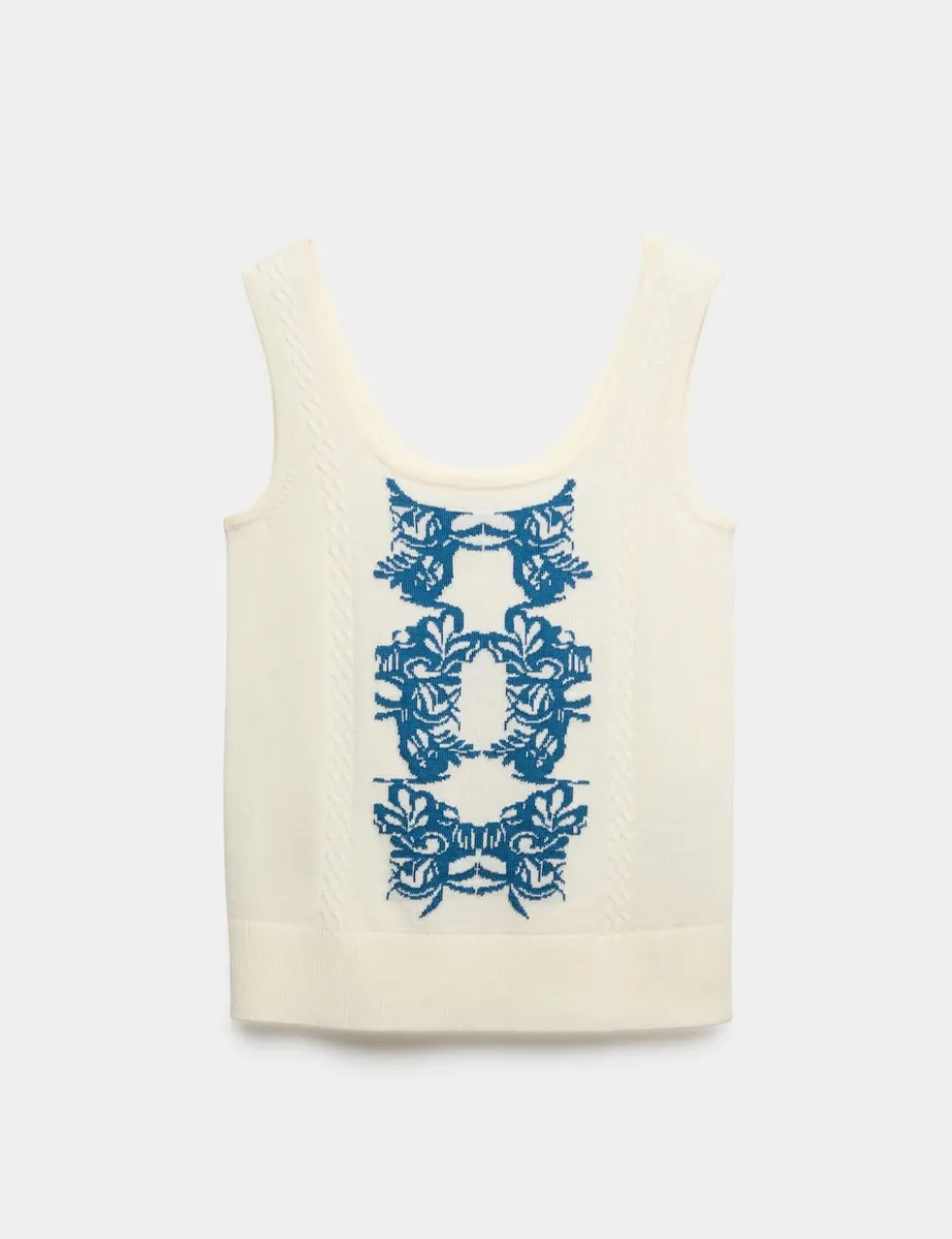 Pure Merino Wool Jacquard Tank Top