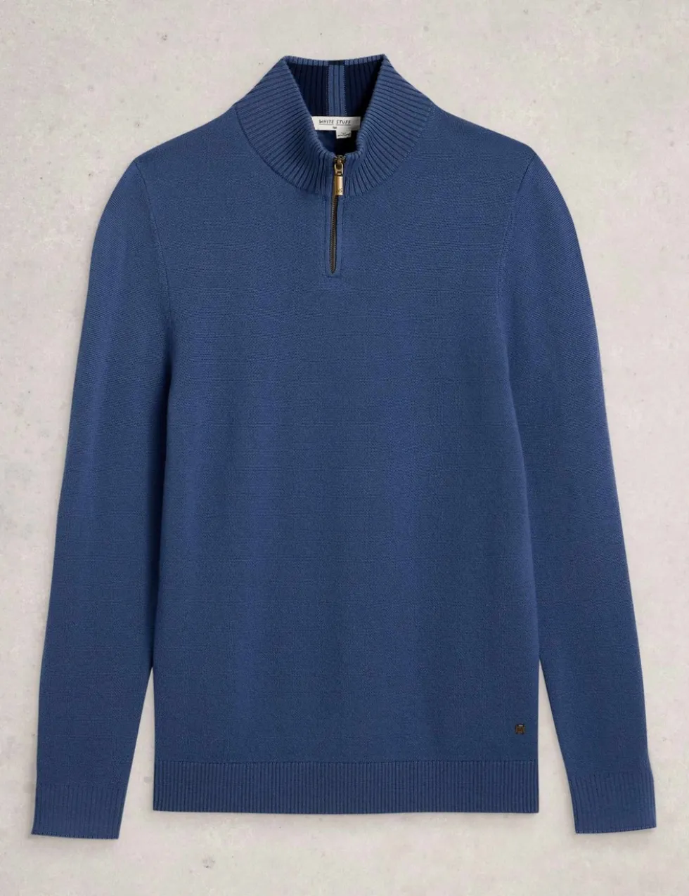 Pure Merino Wool Polo Neck Half Zip Jumper