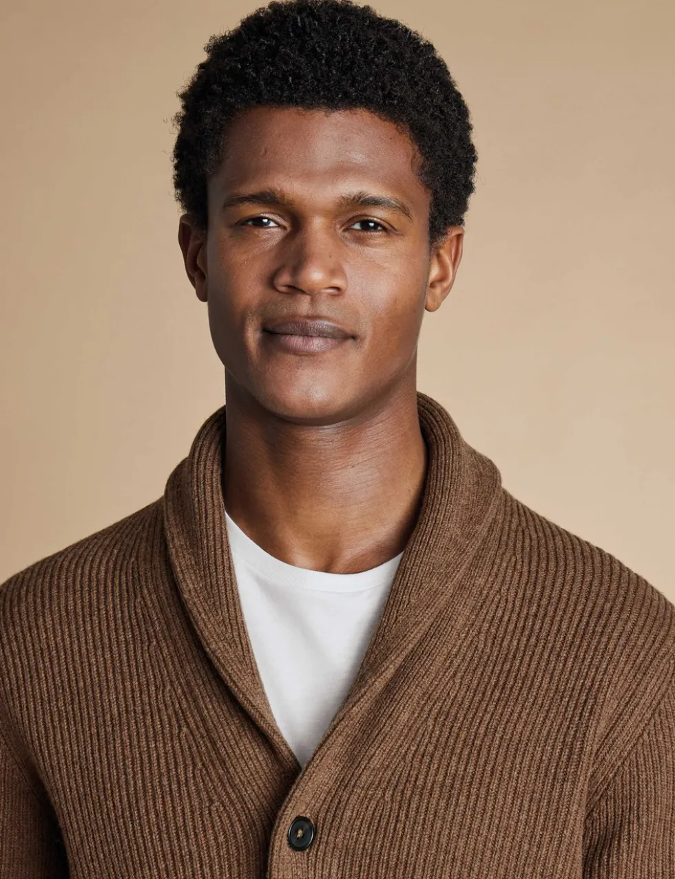 Pure Merino Wool Shawl Collar Cardigan