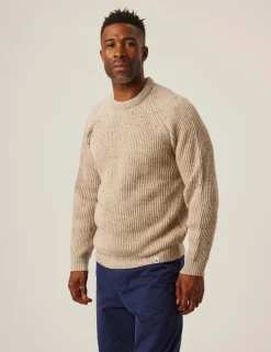 Pure Merino Wool Textured Crew Neck Jumper