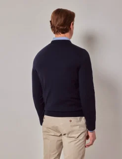 Pure Merino Wool Textured Crew Neck Jumper