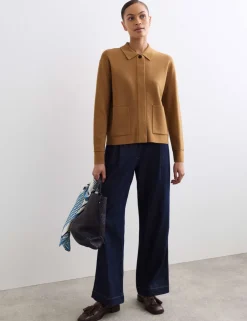Pure Merino Wool Textured Knitted Jacket