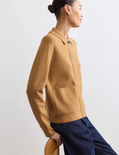 Pure Merino Wool Textured Knitted Jacket