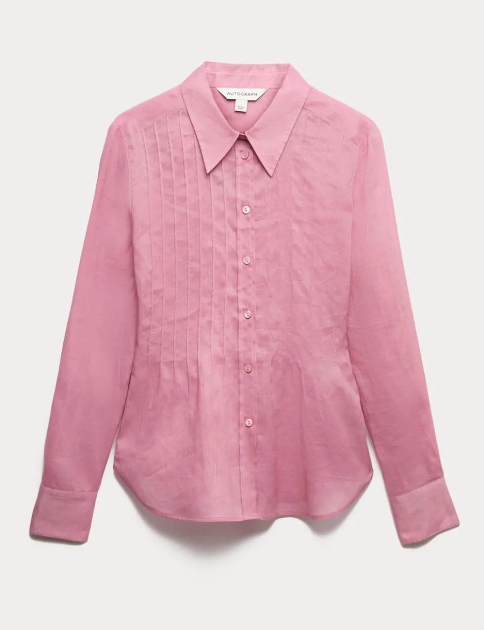 Pure Ramie Pintuck Waisted Shirt