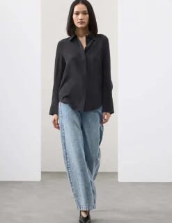 Pure Silk Collared Shirt