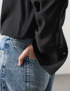 Pure Silk Collared Shirt