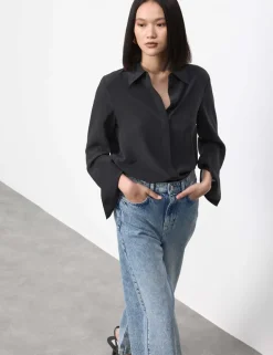 Pure Silk Collared Shirt