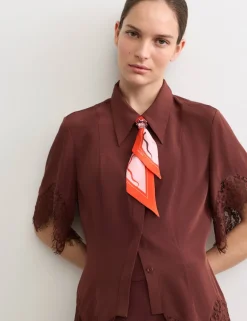 Pure Silk Lace Insert Shirt