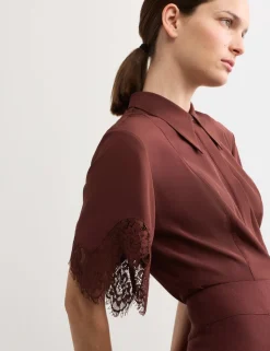 Pure Silk Lace Insert Shirt