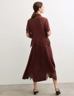 Pure Silk Lace Insert Shirt