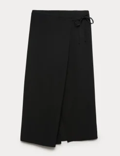 Pure Silk Midi Wrap Skirt