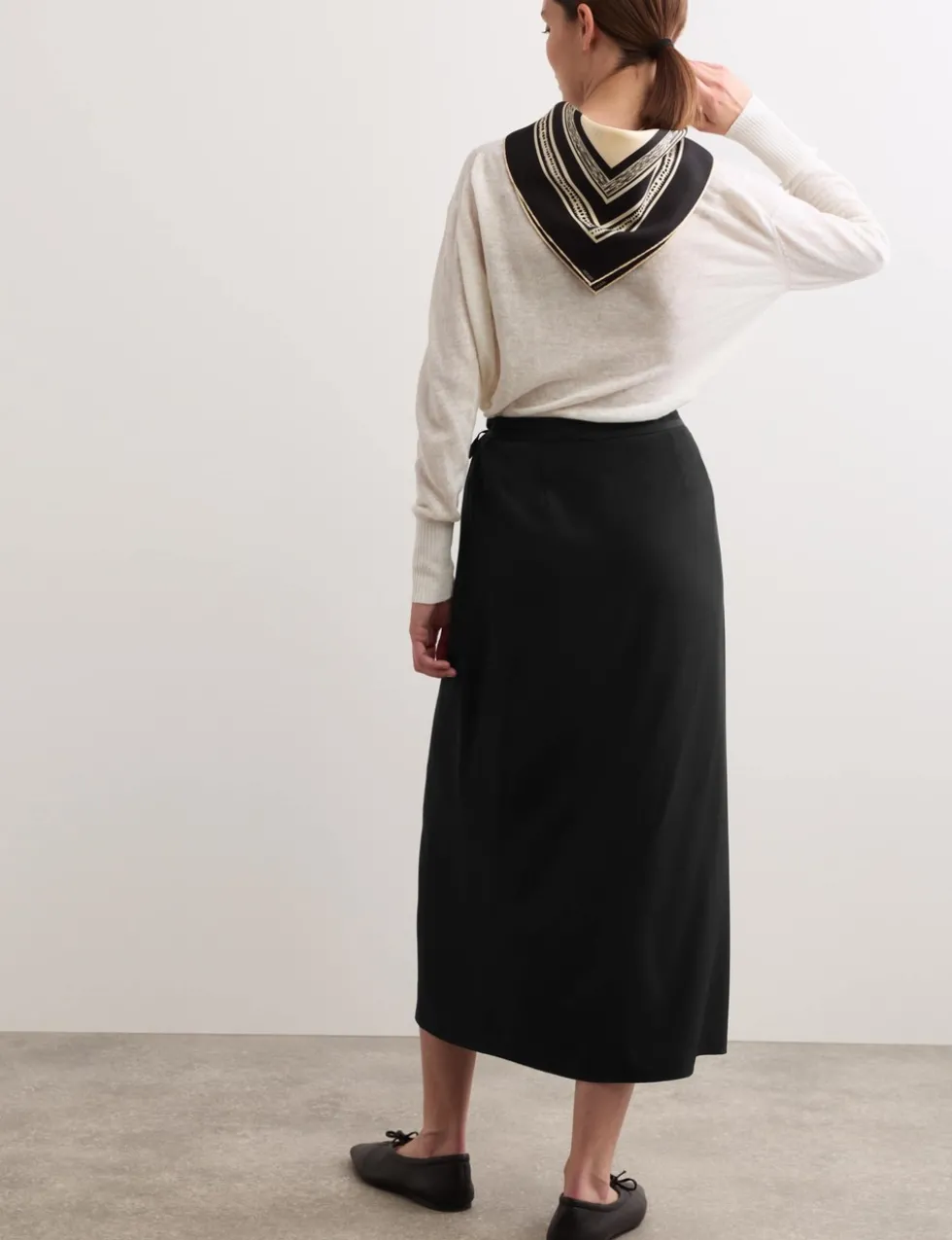 Pure Silk Midi Wrap Skirt