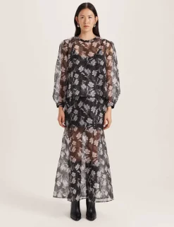 Pure Silk Organza Primrose Floral Top