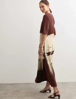 Pure Silk Printed Midi Dress