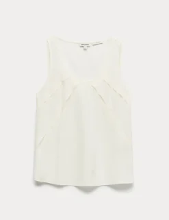 Pure Silk Sculpted Detail Shell Top