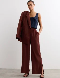 Pure Silk Wide Leg Trousers