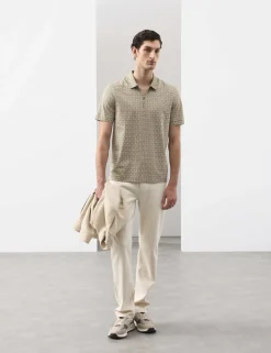 Pure Supima® Cotton Geometric Polo Shirt
