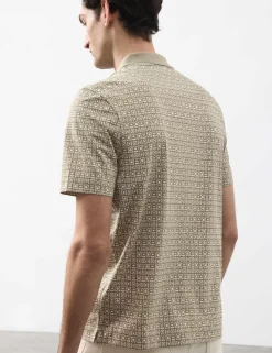 Pure Supima® Cotton Geometric Polo Shirt