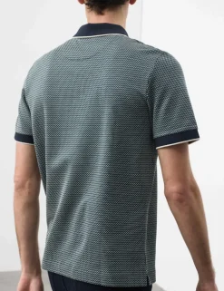 Pure Supima® CottonJacquard Zip Up Polo Shirt