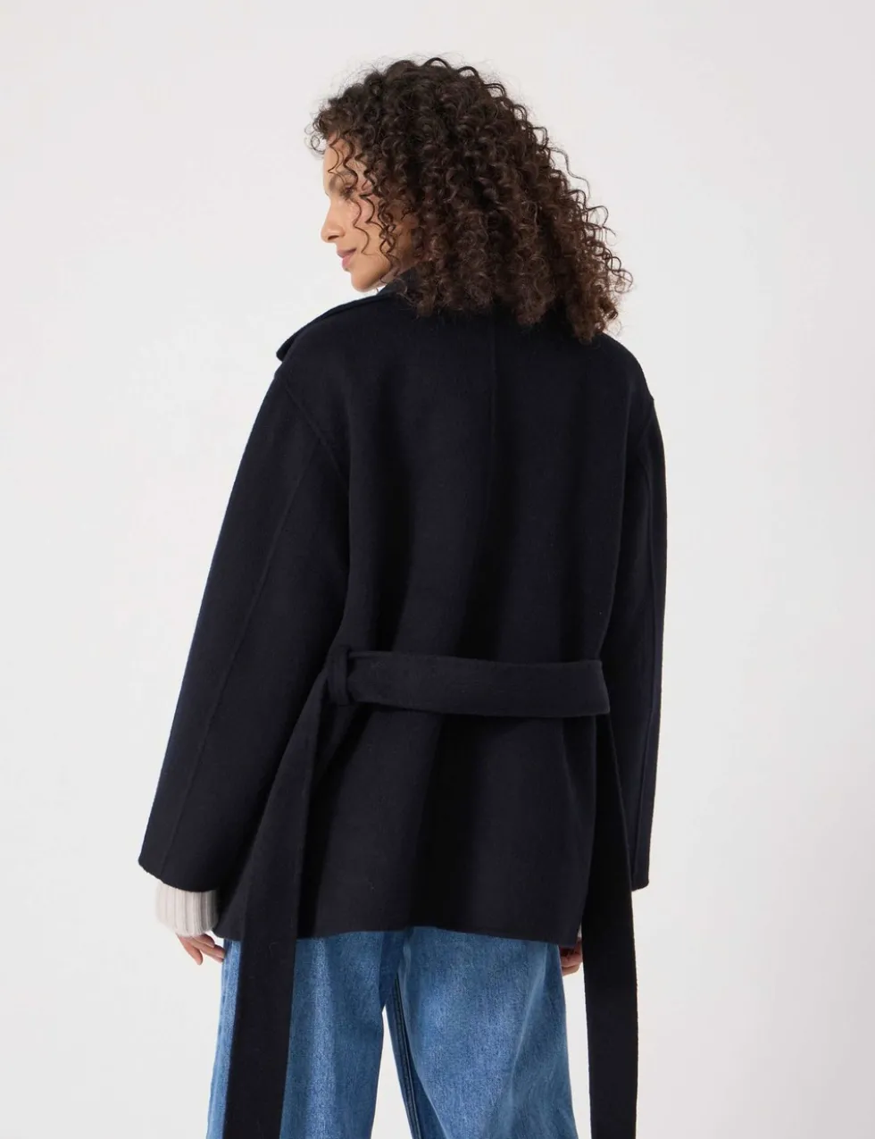 Pure Wool Belted Peacoat