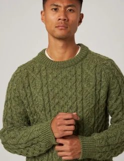 Pure Wool Cable Crew Neck Jumper