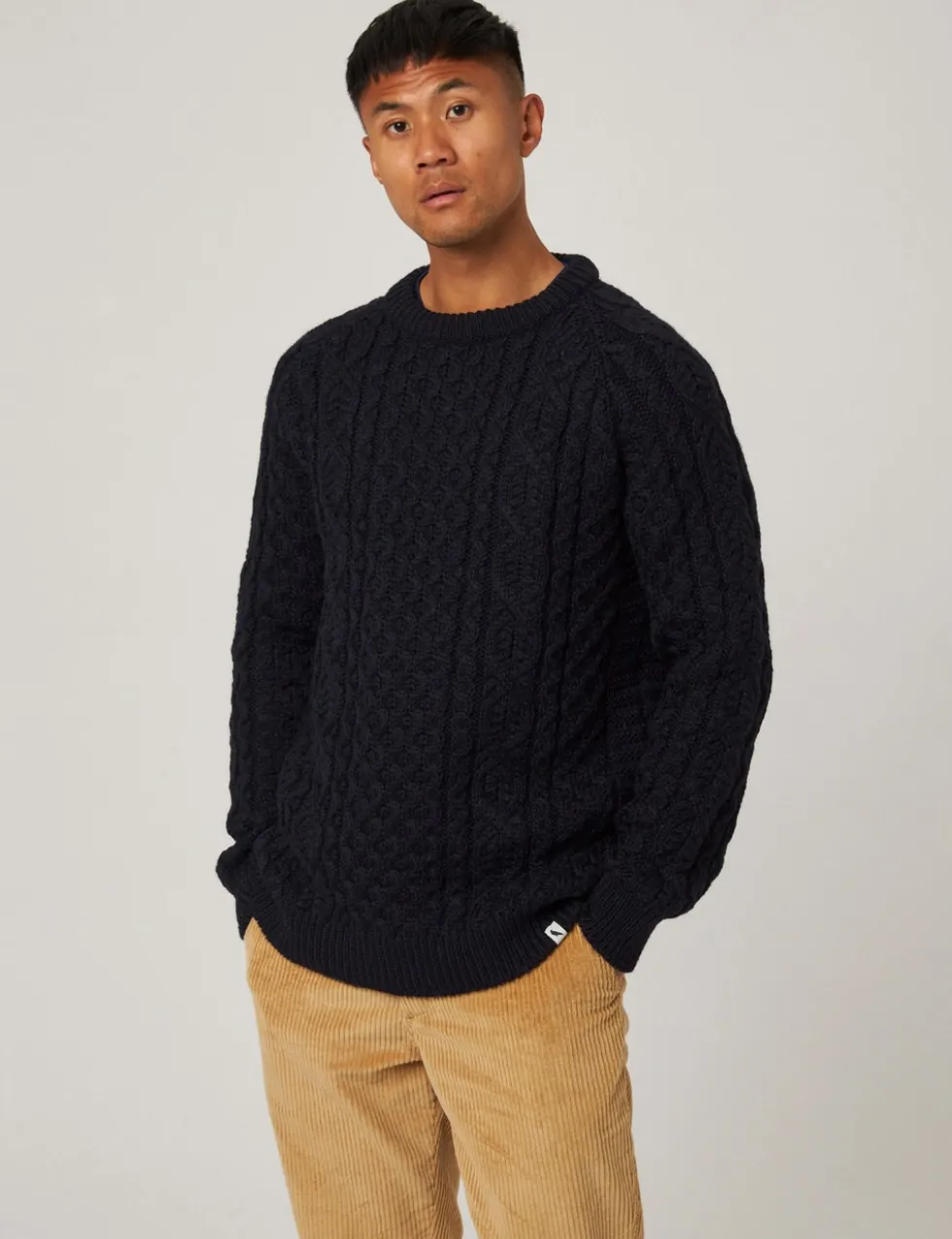 Pure Wool Cable Crew Neck Jumper