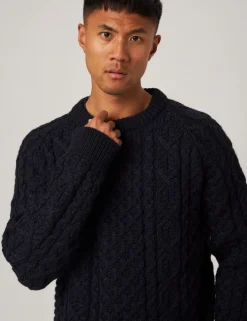 Pure Wool Cable Crew Neck Jumper