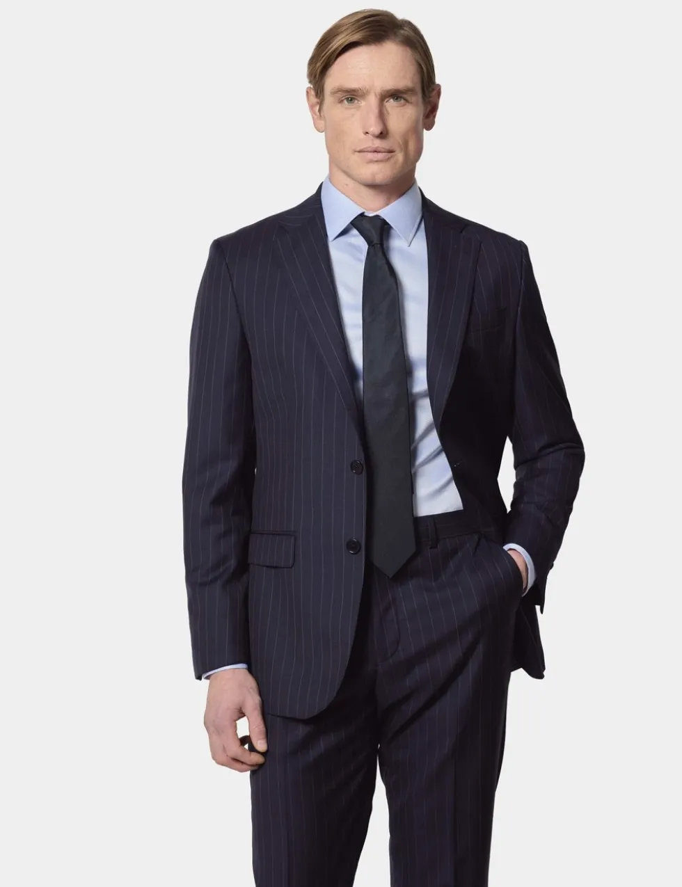 Pure Wool Chalk Stripe Suit Jacket